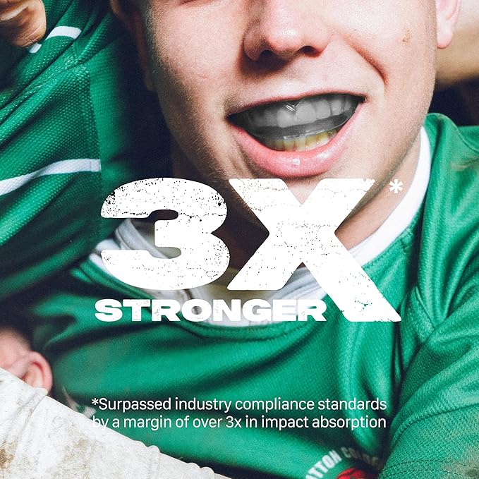 SAFEJAWZ Mouth Guard, Elements Dual Layer Mouthguard for Adults & Youth with Case, Easy Fit Remoldable Mouthpiece for Football, Boxing, Lacrosse, MMA, Basketball & All Contact Sports