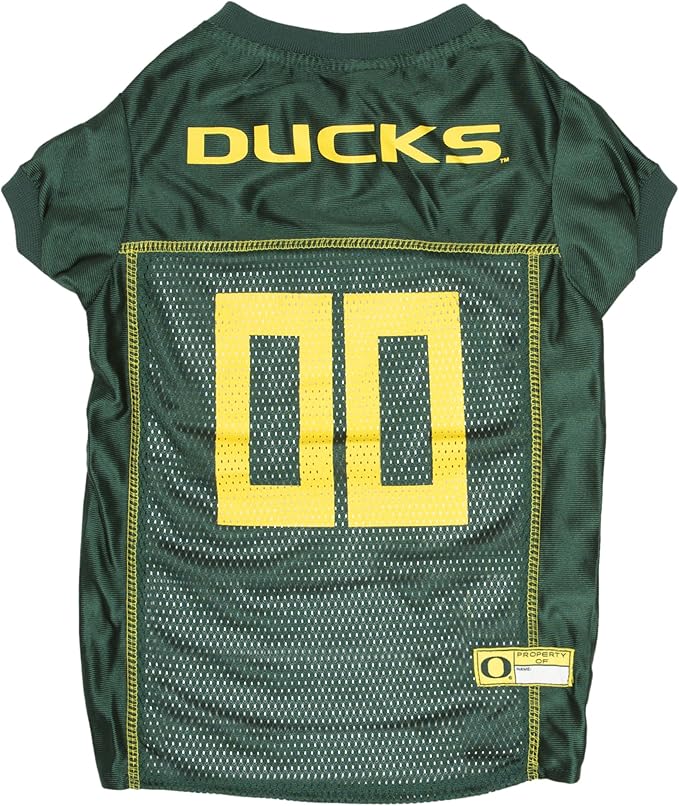 Pets First NCAA College Oregon Ducks Mesh Jersey for DOGS & CATS, Large. Licensed Dog Jersey with your Favorite Football/Basketball College Team