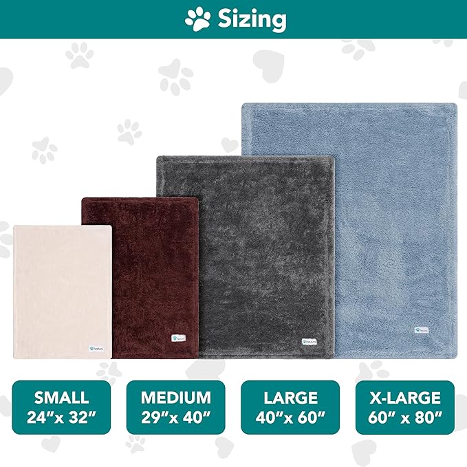 PetAmi Dog Blanket for Large Medium Dogs Grey, Fluffy Soft Puppy Blanket, Sherpa Fleece Cat Blanket for Kitten Doggie, Calming Pet Blanket Throw for Bed Washable Sofa Couch Cover, Large 40x60