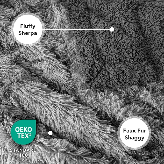 PetAmi Waterproof Dog Blanket for Medium Large Dogs, Calming Fleece Cat Blanket, Couch Protector Washable Sherpa Faux Fur Pet Throw for Puppy, Soft Reversible Leakproof 40x60 Tie-Dye Gray