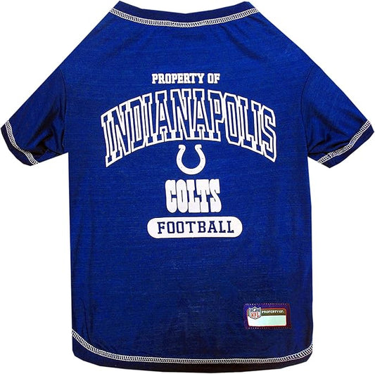 NFL Indianapolis Colts Dog T-Shirt for Pets, Size Large. Officially Licensed Pet Shirt with Team Logo, Soft Stretchable Comfort Fit Apparel for Dogs & Cats