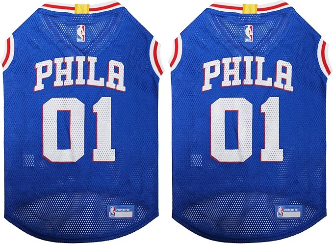 Pets First NBA Philadelphia 76ERS Dog Jersey, Large - Tank Top Basketball Pet Jersey (Pack of 2)