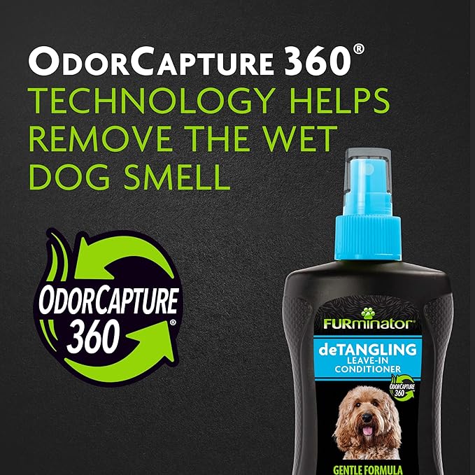 FURminator Doodle Bundle | FURminator 2-in-1 Doodle Grooming Tool for Dogs & deTangling Leave-in Conditioner Spray 8.5oz