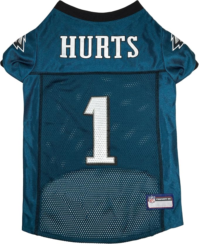 NFLPA Jaylen Hurts PET Jersey, NFL Dog Shirt, Size X-Large, Philadelphia Eagles Mesh Jersey for Dogs