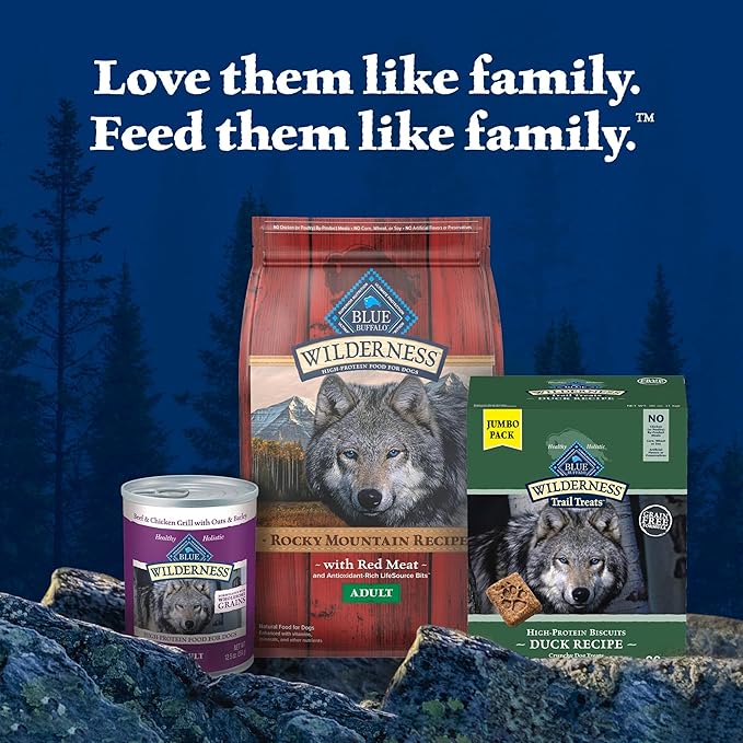 Blue Buffalo Wilderness Trail Treats High Protein Grain Free Dog Biscuits Crunchy Dog Treats, Duck Recipe, 36-oz Box (Pack of 3)