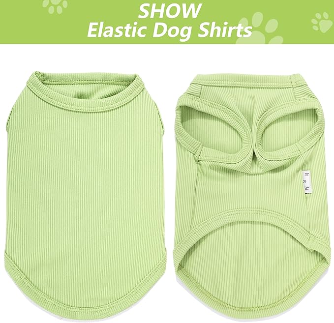 2 Pack Dog Clothes for Small Dogs Summer Dog Shirt Vest Girl Boy Lightweight Puppy T-Shirts Blank Soft and Cool Pet Clothing Sleeveless Medium Large Dog Outfit (Black+Avocado Green, XXX-Large)