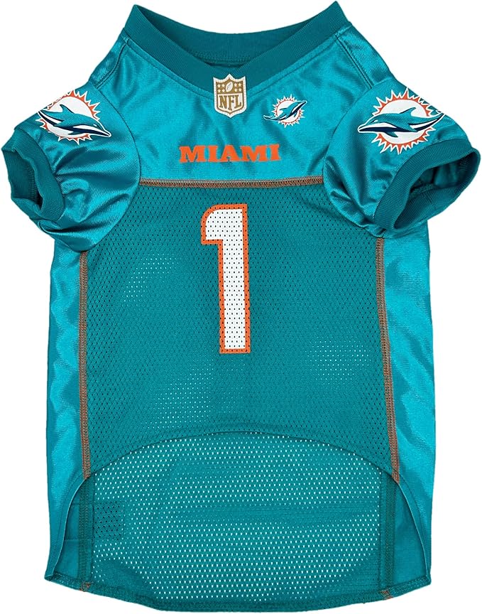 NFLPA TUA TAGOVAILOA PET Jersey, NFL Dog Shirt, Size Medium, Miami Dolphins Mesh Jersey for Dogs