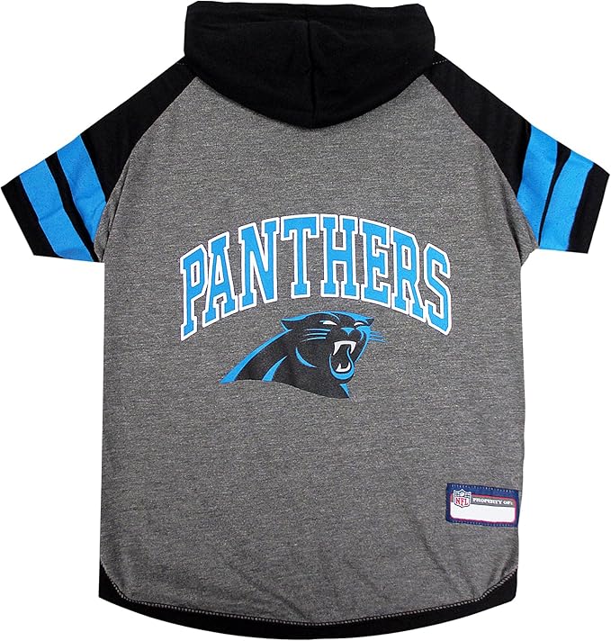 Pets First Hoodie for Dogs & Cats. NFL Football Licensed Dog Hoody Tee Shirt, Large. Sports Hoody T-Shirt for Pets. Licensed Sporty Dog Shirt