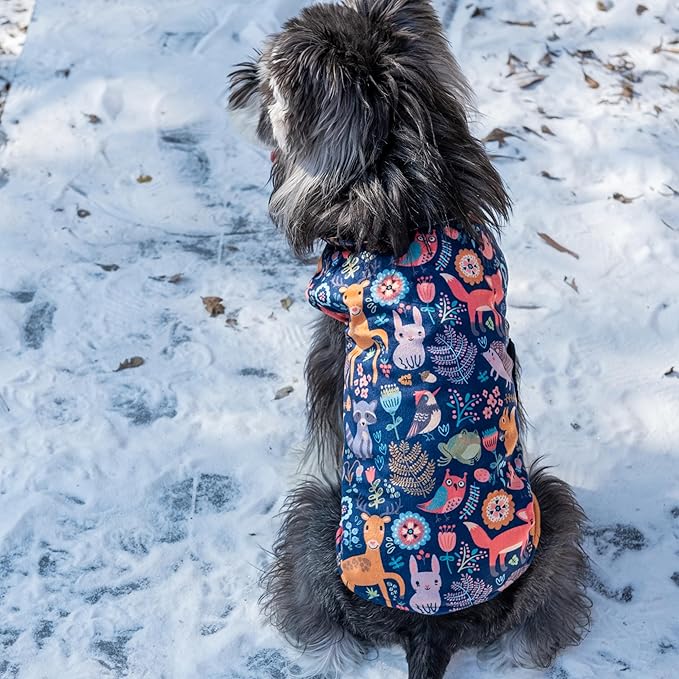 CuteBone Winter Dog Coat - Waterproof Windproof Reversible Jacket with Leash Hole - Thick Adjustable Soft Coats for Small to Large Dogs