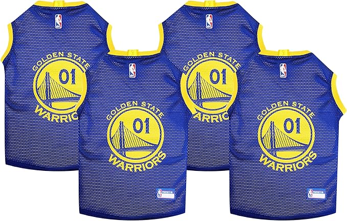 Pets First NBA Golden State Warriors Dog Jersey, X-Large - Tank Top Basketball Pet Jersey (Pack of 4)