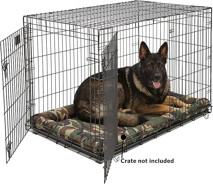 MidWest Homes for Pets XL QuietTime MAXX Ultra-Rugged Dog Bed, Water & Odor Resistant, Bolstered Edge, Non-Slip Bottom, Fits 48-inch Crates, Camo