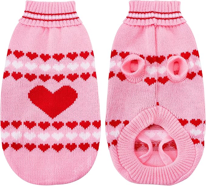 Dog Sweater Turtleneck Pet Sweaters Winter Coat Apparel Warm Knitted Holiday Clothes for Cat and Puppy (Medium)