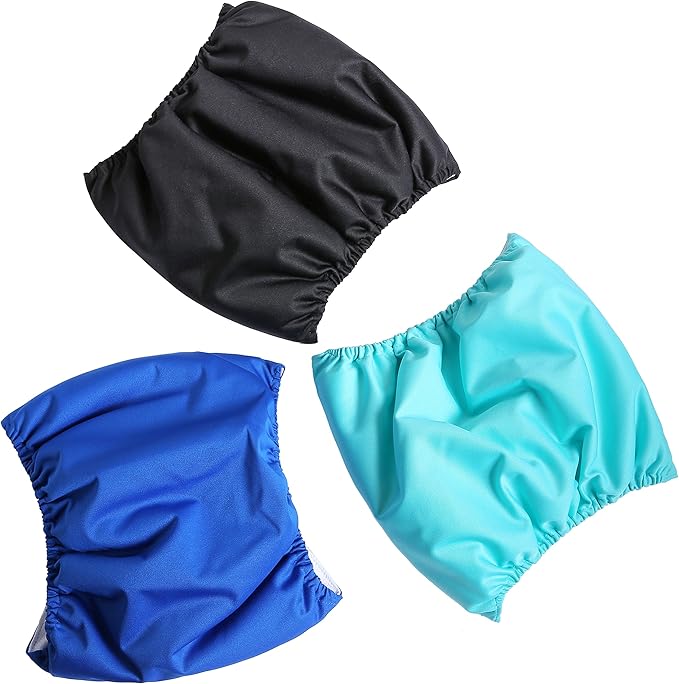 Paw Legend Washable Dog Belly Band Wrap Diapers for Male Dog | High Absorbing Puppy & Doggy Diapers Male (3 Pack,Blue,Aqua,Black,XX-Large)
