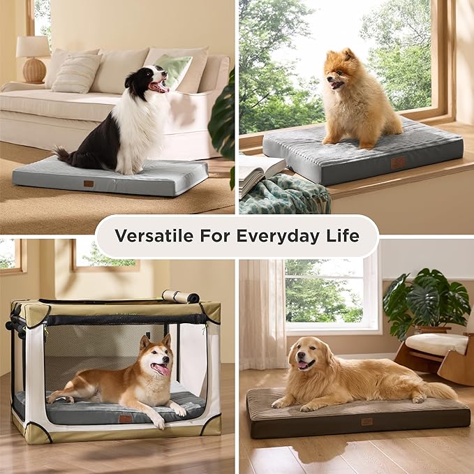 Bedsure ComfyFleece Dog Bed for Small Dogs - Orthopedic Pet Beds with Removable Washable Cover, NOT Waterproof Egg Crate Foam Puppy Mat, Suitable for Pet Up to 20 lbs, 23"x17"x2.8", NOT for Chewers