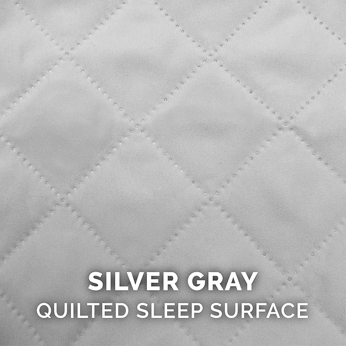 Furhaven Pillow Dog Bed for Medium/Small Dogs w/ Removable Bolsters & Washable Cover - Quilted Sofa - Silver Gray, Medium