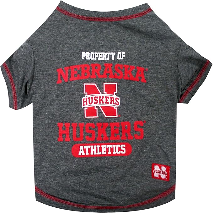Pets First Collegiate Nebraska Cornhuskers Dog T-Shirt, X-Large. - Licensed Shirt for Pets Team Colored with Team Logos.- Premium Stretchable Materials for The Comfrot of Your Dog & Cat.