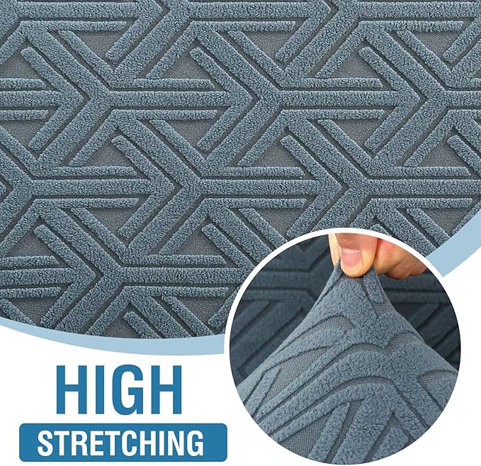 H.VERSAILTEX Jacquard Sofa Cushion Cover High Stretch Sofa Covers for 3 Cushion Couch Furniture Protector Spandex Anti-Slip Soft Thickened Slipcovers Diamond Pattern(3 Seat Covers, Stone Blue)