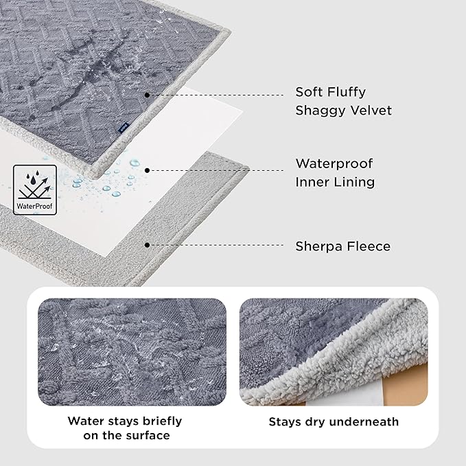 Bedsure Waterproof Dog Blankets for Bed - Pet Blanket for Bed Couch Protector Washable, Jacquard Coral Fleece Cat Throw Blanket, Soft Plush Reversible Furniture Protection, Queen, 86x90, Pale Oak