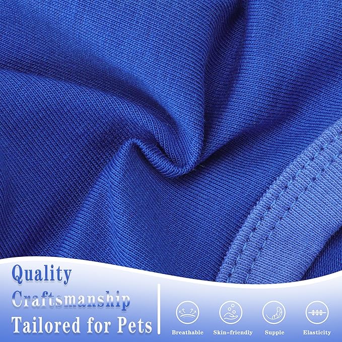 Stylish Cotton Dog Shirt with Print, Soft & Breathable, All-Season Comfort, Fits Most Breeds - Perfect Pet Apparel for Small, Medium, Large Dogs.Blue&m