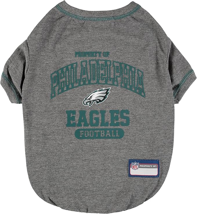 NFL Philadelphia Eagles Dog T-shirt Large. - Licensed Shirt for Pets Team Colored with Team Logos- Premium Stretchable Materials for the comfort of your Dog & Cat