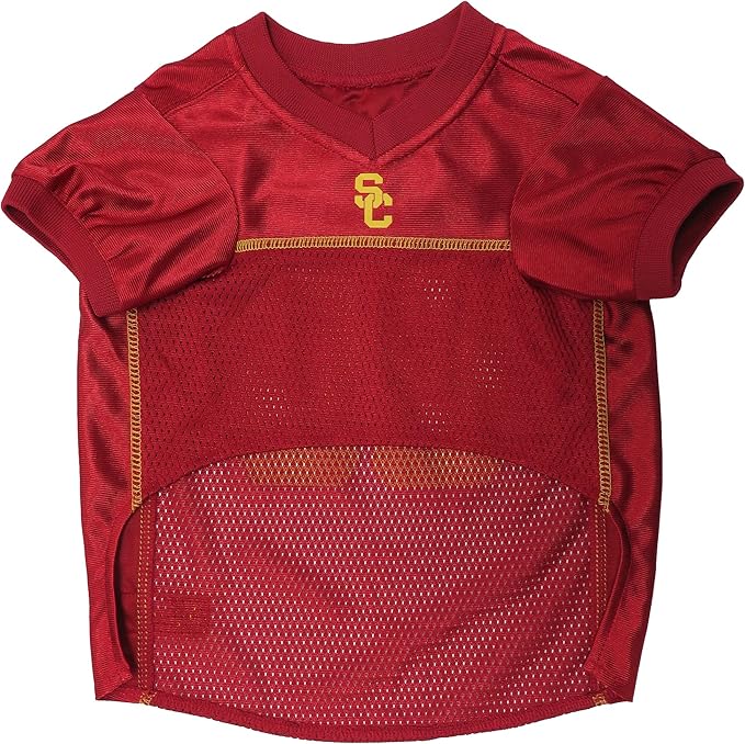 Pets First NCAA College USC Trojans Mesh Jersey for DOGS & CATS, X-Small.Licensed Dog Jersey with your Favorite Football/Basketball College Team