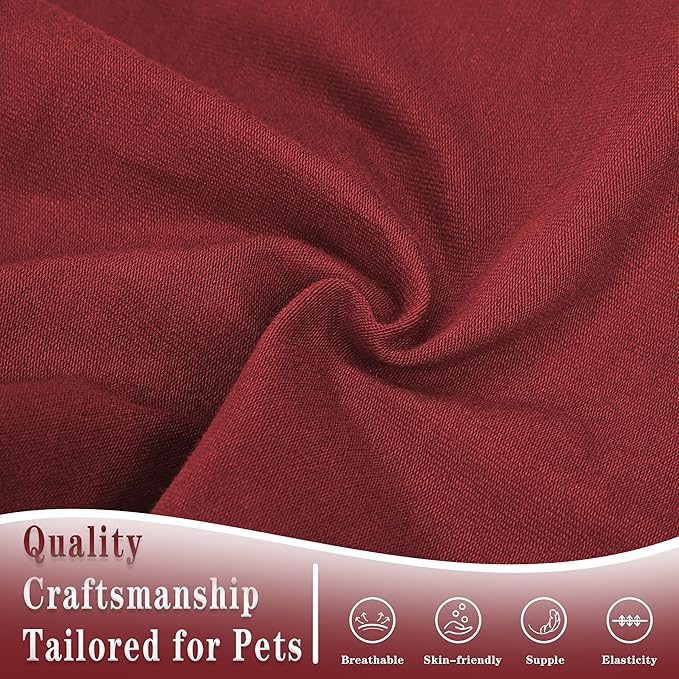 Stylish Cotton Dog Shirt with Print, Soft & Breathable, All-Season Comfort, Fits Most Breeds - Perfect Pet Apparel for Small, Medium, Large Dogs.red&XL