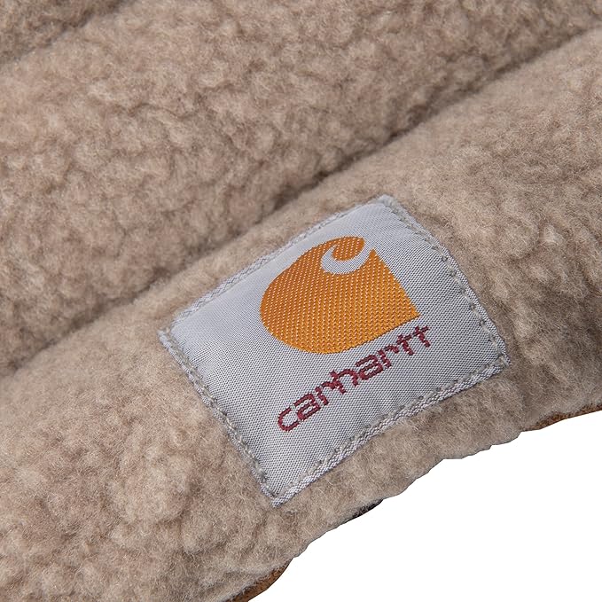 Carhartt Durable Firm Duck Sherpa Top Dog Napper Pad, Washable Duck Canvas Pads for Dogs, Sherpa Top Napper Pad (Carhartt Brown), X-Large