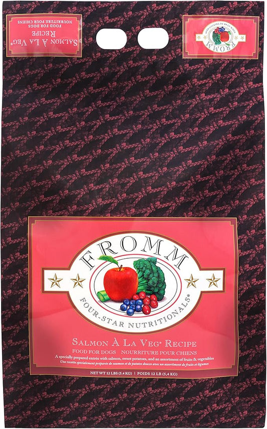 Fromm Four-Star Nutritionals Salmon A La Veg Dog Food - Premium Dry Dog Food - Salmon Recipe - 12 lb