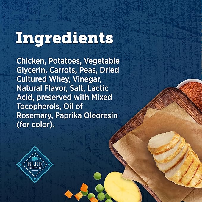 Blue Buffalo True Chews Dog Treats Made in the USA with Natural Ingredients Chicken Pot Pie (Pack of 6)