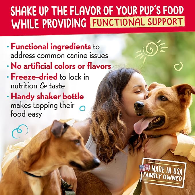 Charlee Bear Necessities Freeze Dried Dog Food Topper, Hip and Joint Support, Grain Free, High Protein, Limited Ingredient Meal Toppers for Dogs, Salmon and Whitefish Recipe, 5 Ounce
