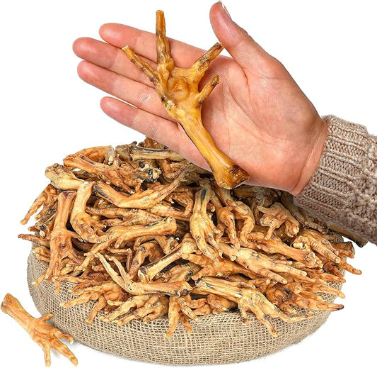 All Natural Chicken Feet Dog Treats (100 pcs) | Dehydrated for Freshness | Supports Joint Health with Glucosamine and Chondroitin | Promotes Dental Hygiene | Perfect for Small and Medium Dogs