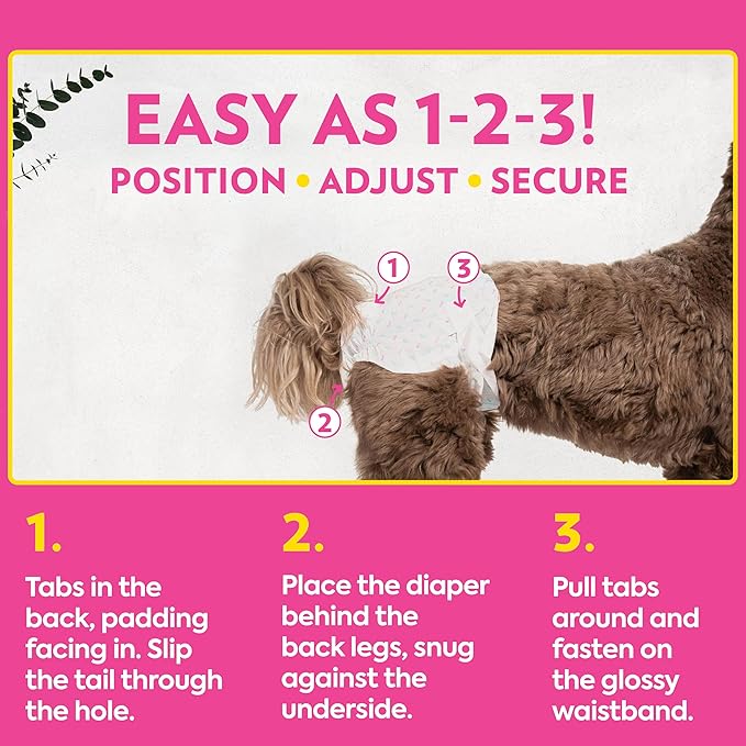OUT! Petcare Disposable Dog Diapers Female, Potty Training, Female Dog Diapers, Puppy Training, Pet Supplies, For Incontinence, Puppy Essentials, 18”- 25” Waist, Medium/Large, 14 Count