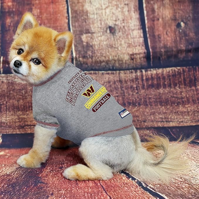 NFL Washington Commanders Dog T-Shirt X-Small. - Licensed Shirt for Pets Team Colored with Team Logos- Premium Stretchable Materials for The Comfort of Your Dog & Cat