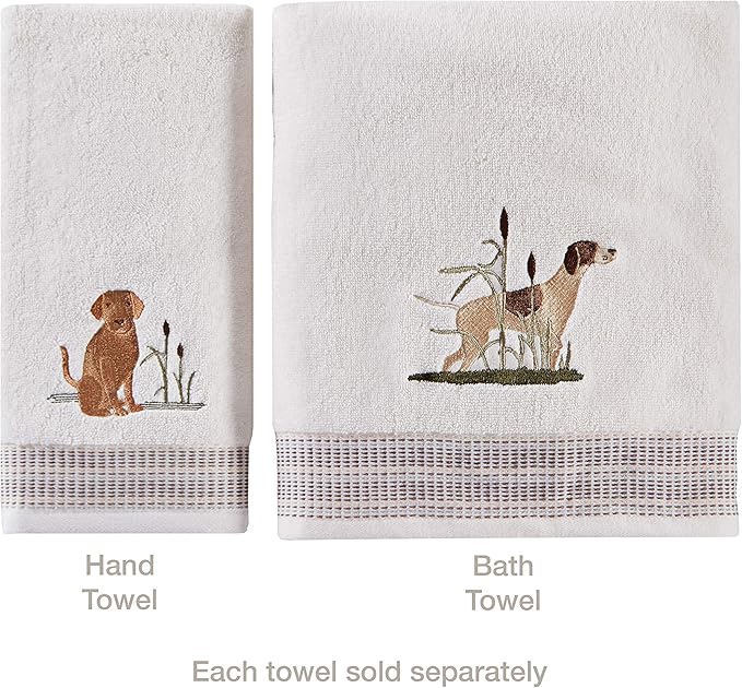 SKL Home Adirondack Dogs Bath Towel, White
