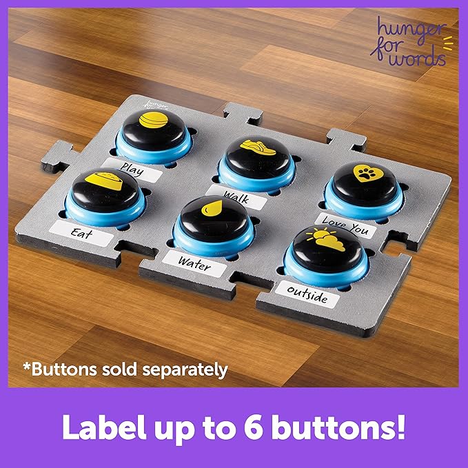 Hunger for Words Talking Pet Button Mat - 1pc Talking Dog Button Mat, Talking Dog Button Storage, Single Mat Holds Up to 6 Buttons (Buttons Sold Separately) (Pack of 2)