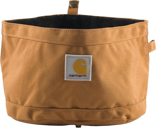 Carhartt Nylon Duck Travel Dog Bowl, Packable Dog Bowl for Food and Water, Carhartt Brown, 10 Cup Capacity