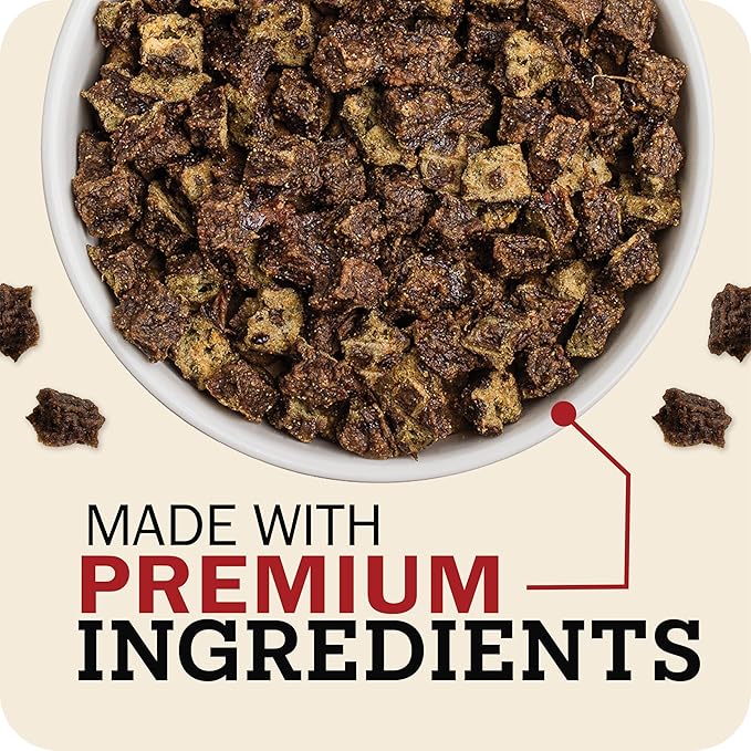 Redbarn Powerfood Air Dried Dog Food - 95% Beef & Beef Organs - High Protein Grain-Free Non-GMO Premium Dry Full Feed or Topper Made in USA with Omega 3 Salmon Oil Flaxseed - 2lb
