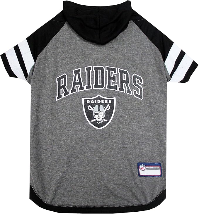 Pets First NFL Oakland Raiders Hoodie for Dogs & Cats. | NFL Football Licensed Dog Hoody Tee Shirt, Small| Sports Hoody T-Shirt for Pets | Licensed Sporty Dog Shirt