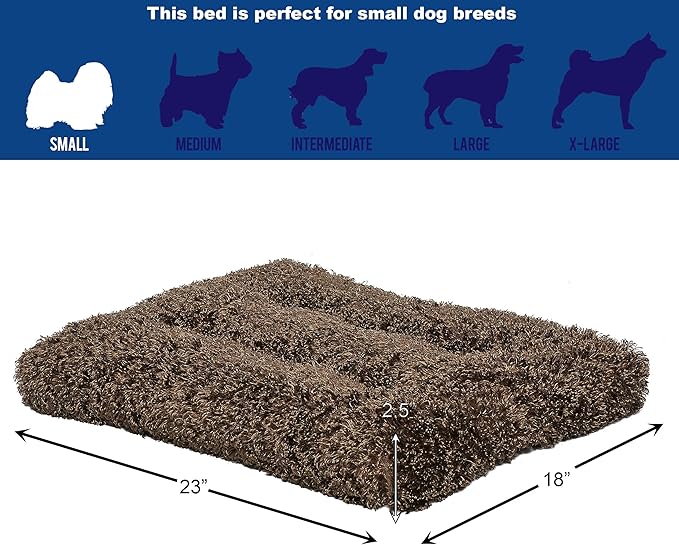 MidWest Homes for Pets Small QuietTime Deluxe Coco Chic Pet Bed, Ultra-Soft & Overstuffed, Machine Washable, Fits 24-inch Crate