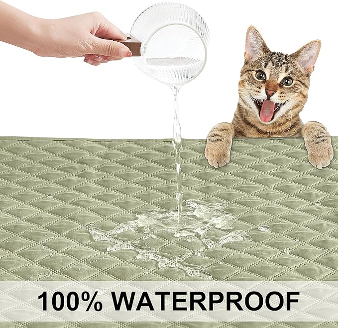 NICETOWN Pet Blanket, Water Resistant Cat Dog Puppy Dog Hair Repellent Blanket for Small Medium Large Dogs, Waterproof Sectional Couch Covers, 1 PC, 62 x 82, Beige/Khaki