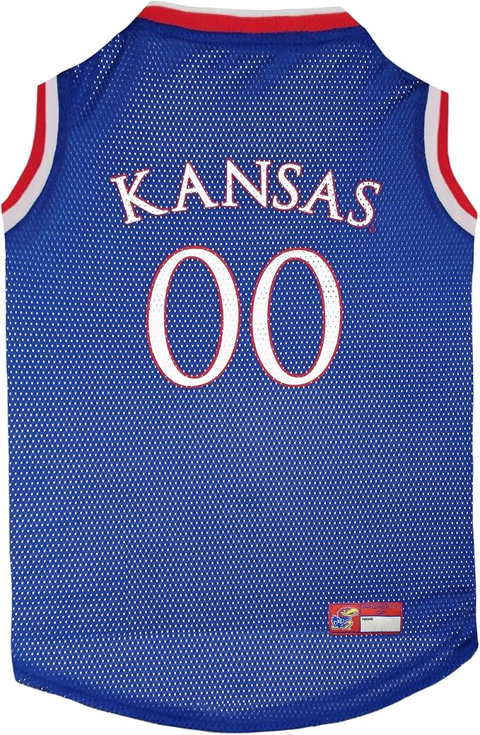 Pets First KU-4020-SM Kansas Basketball Jersey, Multicolor, One Size