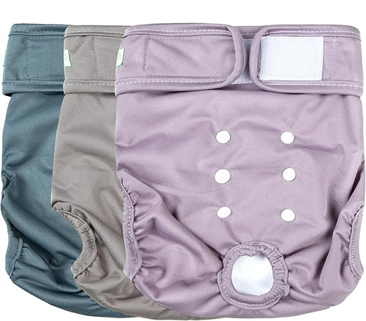 wegreeco Washable Reusable Premium Dog Diapers, Pack of 3, Small Dog Puppy & Doggy Diapers Female, Dog Period Panties Diapers Female in Heat XX-Large