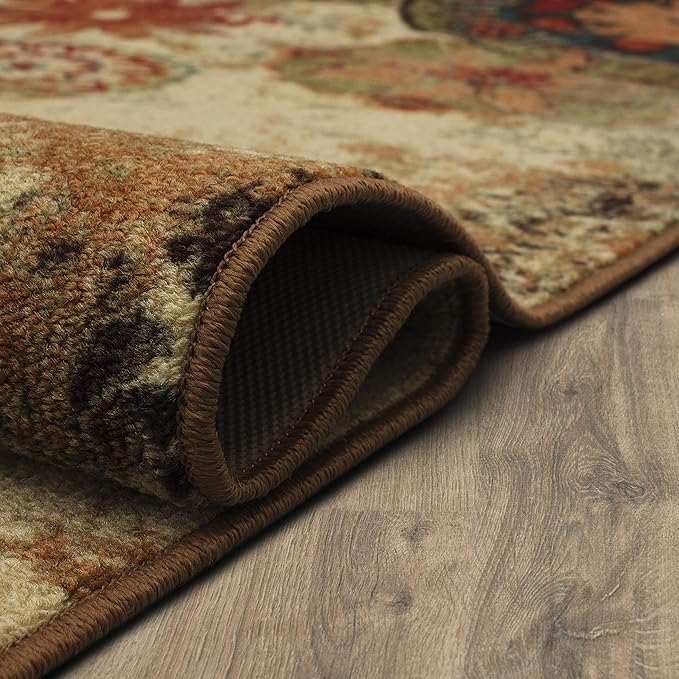 Mohawk Home Alexa Ornamental Floral Medallion 4' x 6' Area Rug - Perfect for Living Room, Dining Room, Office
