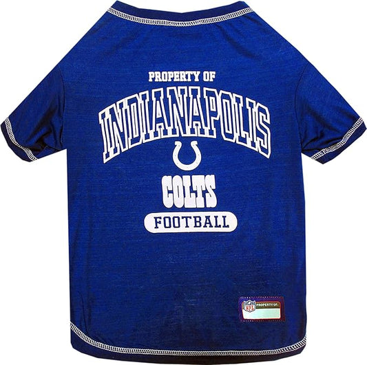 NFL Indianapolis Colts Dog T-Shirt for Pets, Size X-Small. Officially Licensed Pet Shirt with Team Logo, Soft Stretchable Comfort Fit Apparel for Dogs & Cats