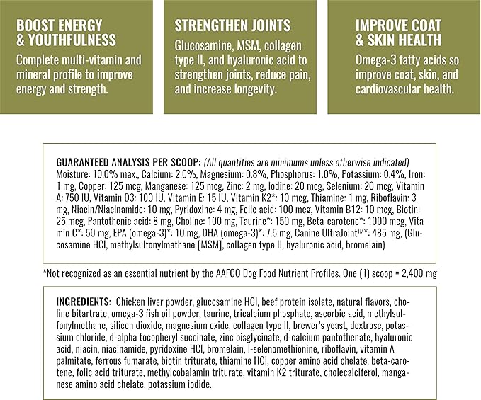 K9 Athlete - New Dog | Daily Multivitamin & Glucosamine Joint Supplement for Dogs - Pet Immunity for Puppy & Senior Canine - Vitamins Promote Pet Wellbeing with Calcium & Magnesium - 30-120 Day Supply