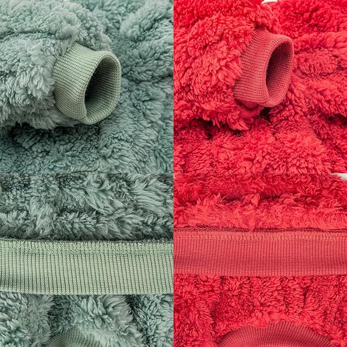 Dog Sweater, 2 Pack Dog Sweaters for Small Dogs or Cats, Girl or Boy, Warm Dog Clothes Shirt Coat for Winter Christmas (Green, Red, XX-Small)