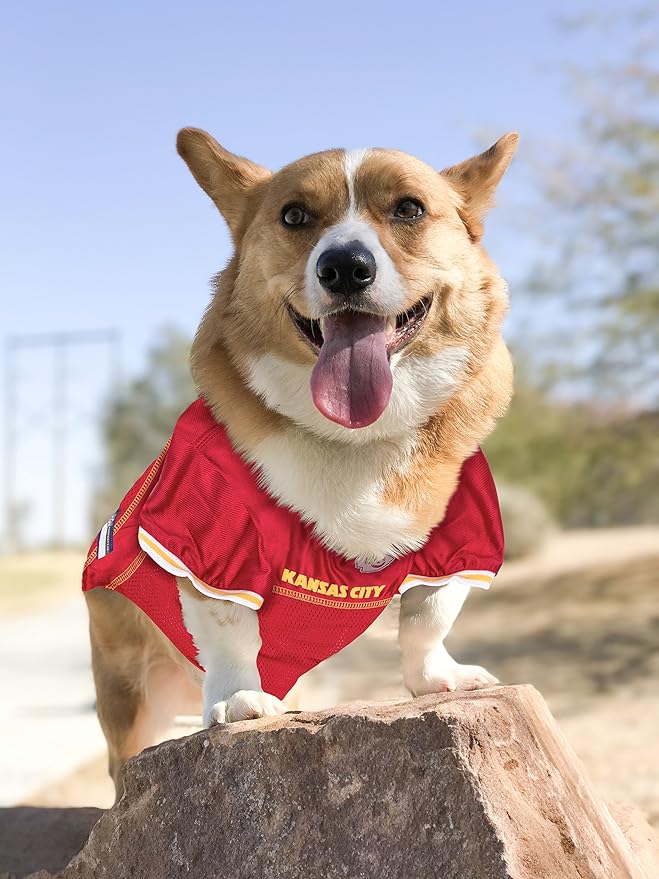 Pets First Kansas City Chiefs NFL Mesh Pet Jersey, Small, Multi-Color