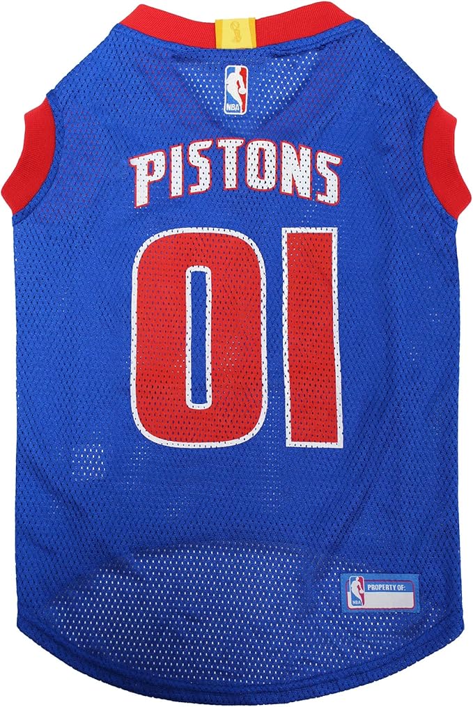 Pets First NBA DETROIT PISTONS DOG Jersey, Large - Tank Top Basketball Pet Jersey