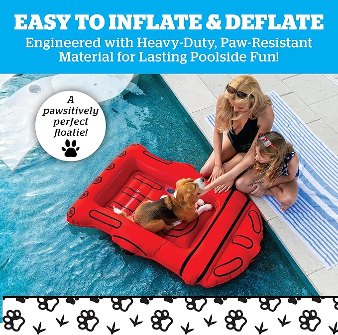BigMouth Inc. Pool Float for Dogs, Durable Inflatable Vinyl Raft for Small to Medium Sized Dogs