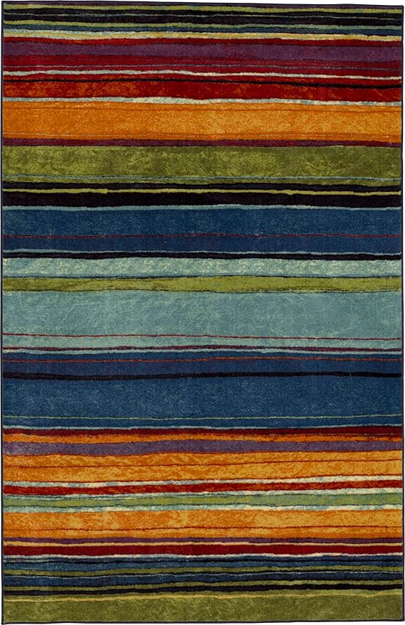 Mohawk Home Rainbow Stripe 1' 8" x 2' 10" Area Rug - Multicolor - Perfect for Living Room, Dining Room, Office